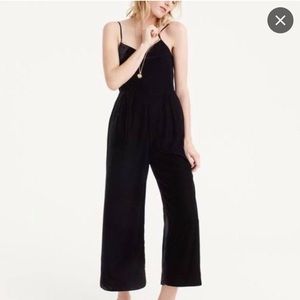 J. Crew Cropped Wide Leg Velvet Jumpsuit